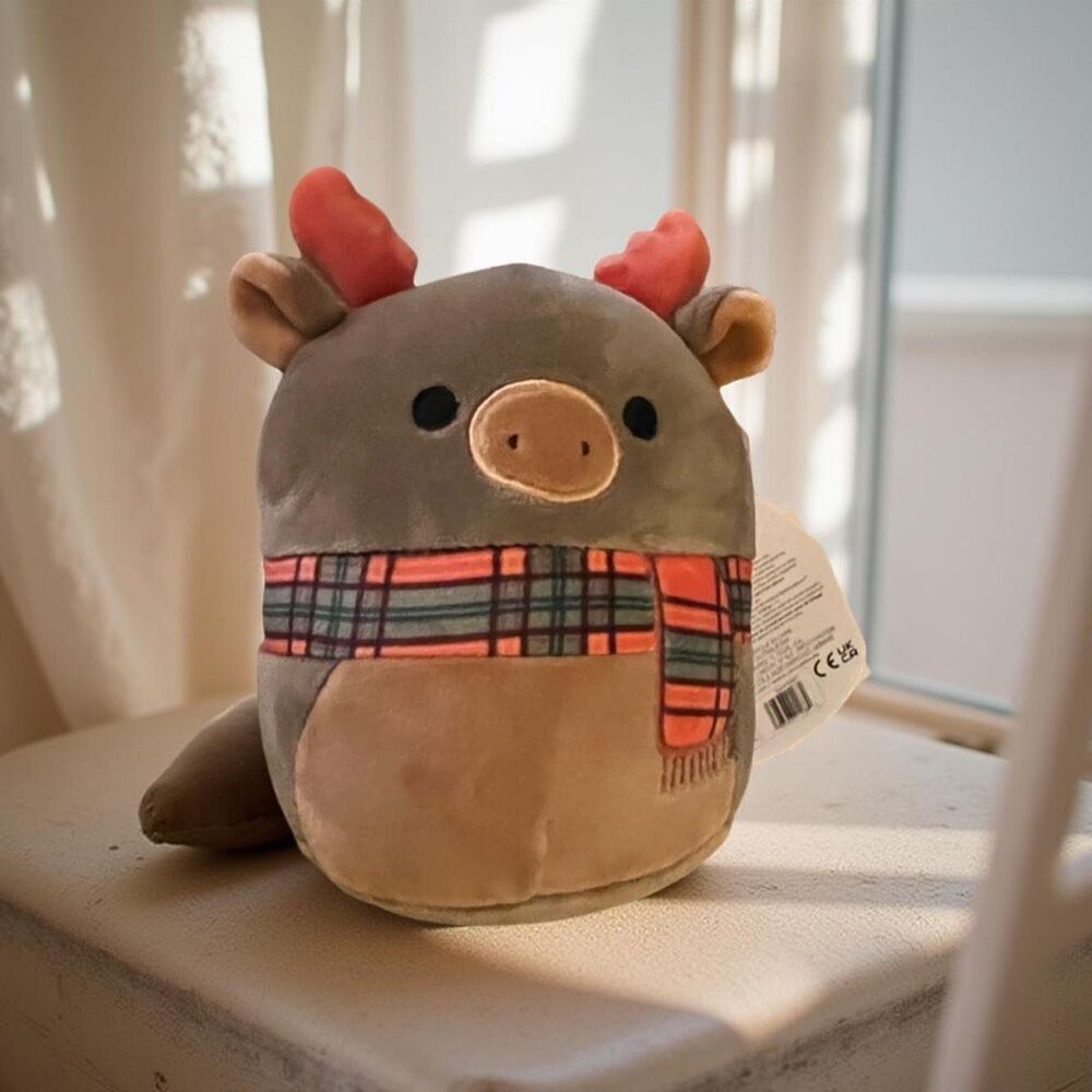 NWT Squishmallows Patterson The Moose with Scarf  Plush Stuffed Animal 3.5” P52